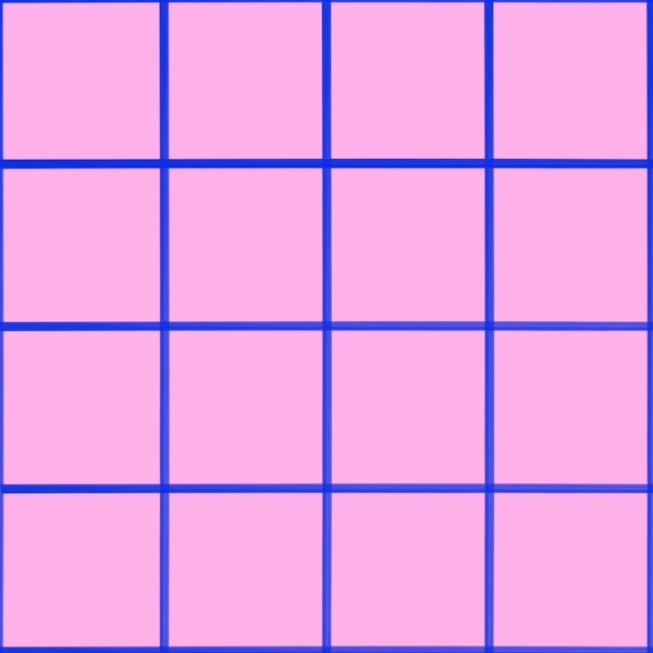 Fresh pink blue grouted tiles