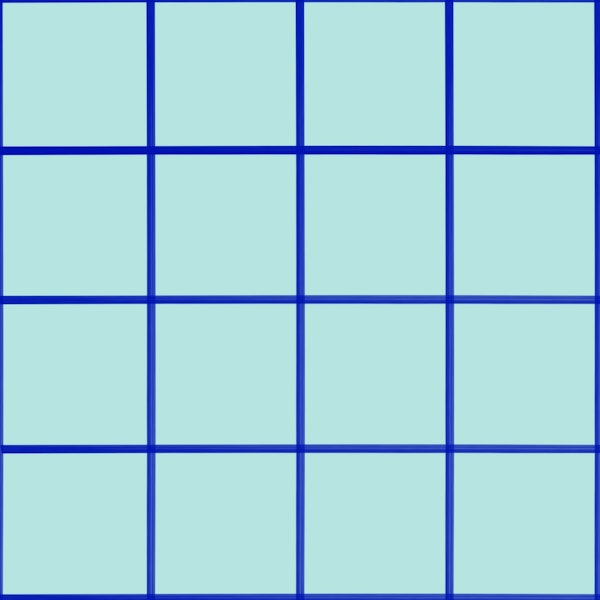 Light mint blue grouted tiles