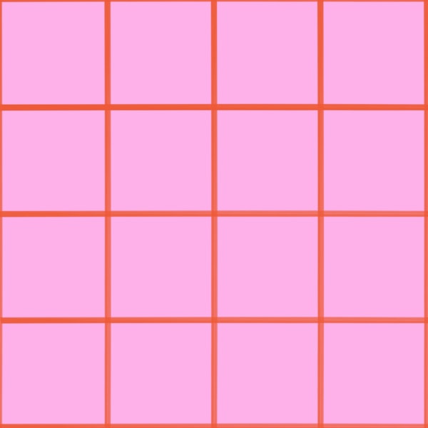 Fresh pink red grouted tiles