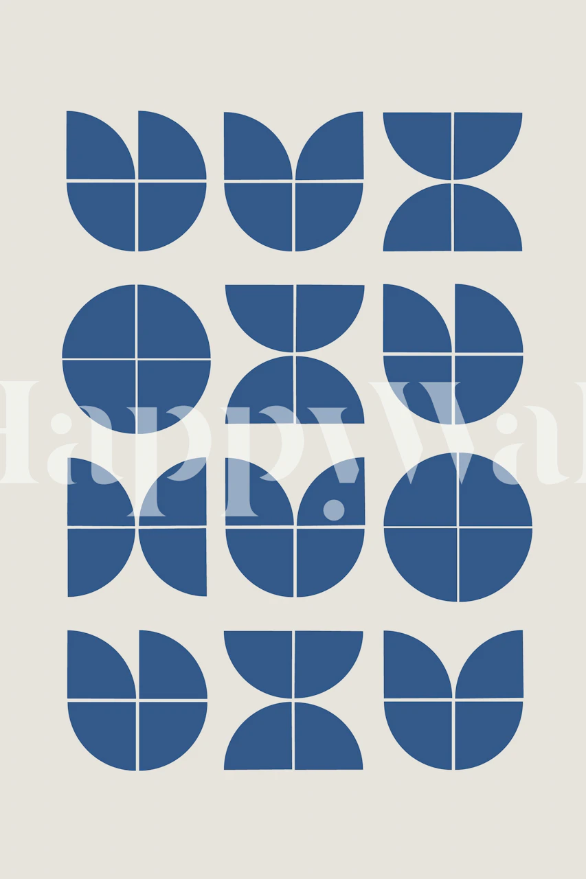 Motif géométrique bleu sur un fond clair, wallpaper