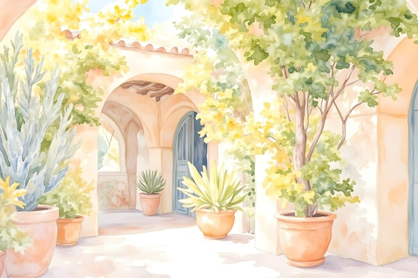 Toscana Garden Oasis in Sunlight