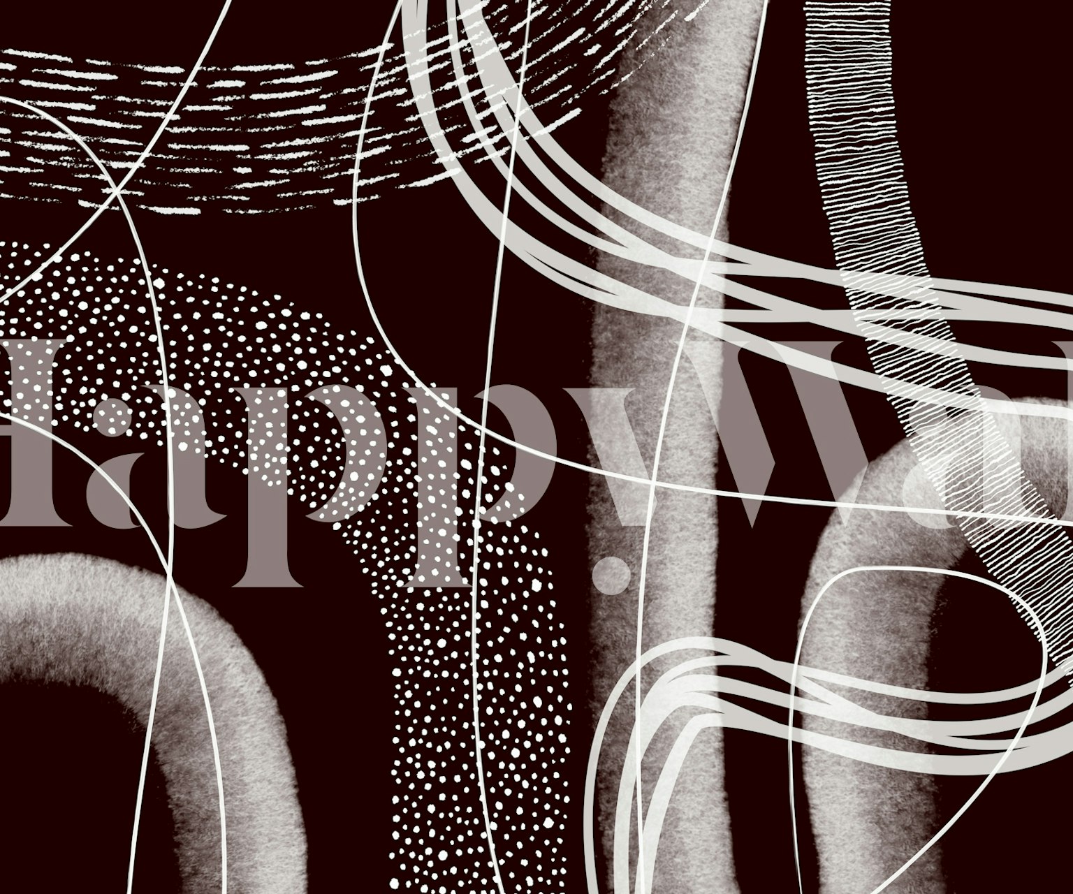 Black and White Swirl tapet i et rom