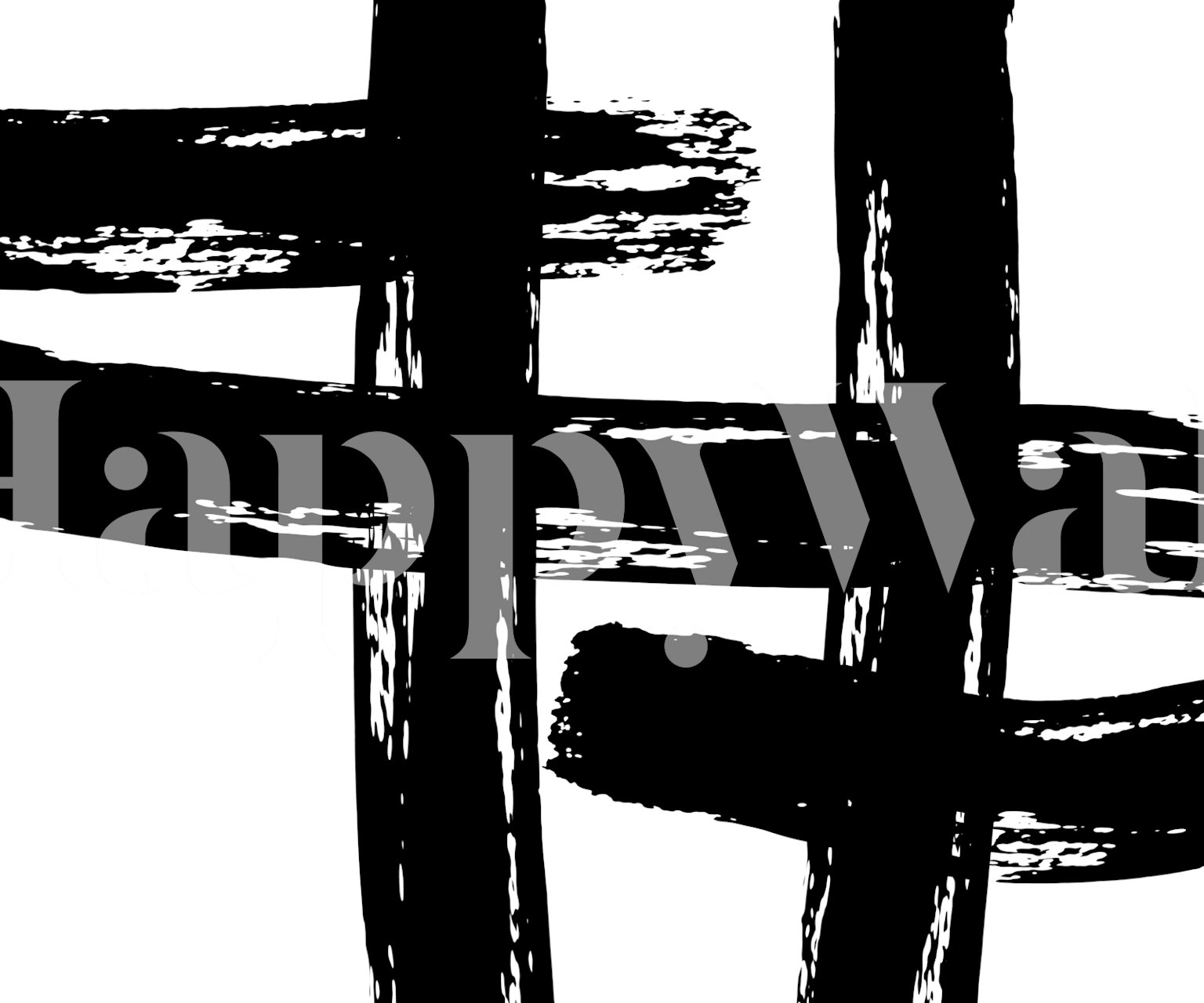 Black abstract brush strokes on white background wallpaper