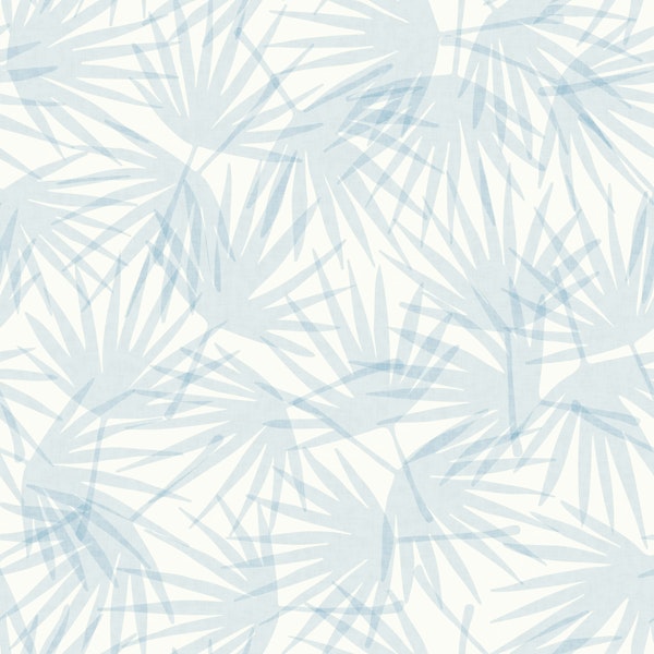 Boho Palm Leaves - light grey blue