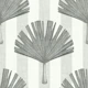 Tropical Fan Palm Botanical - Grey & White