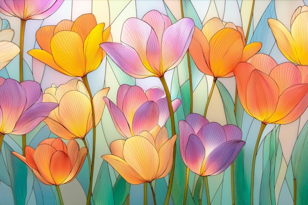 Blossoming Tulip Stained-glass Art