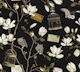 Magnolia Grove with Owls in Black
