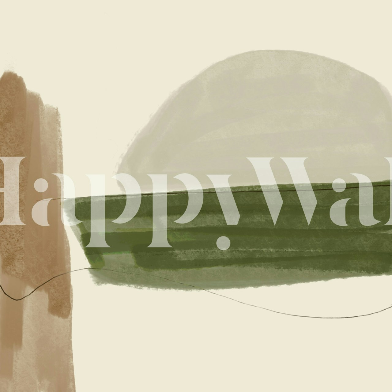 Papel de parede Minimalist Nature Tones em um quarto