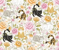 Cottage Cat Coquette carta da parati