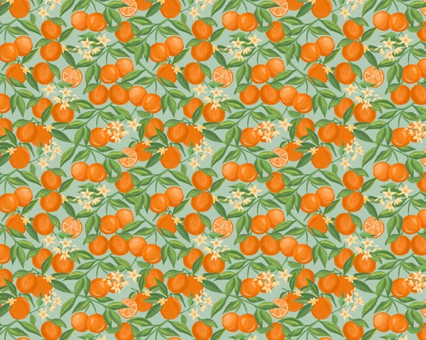 Fruits - Oranges on Aqua