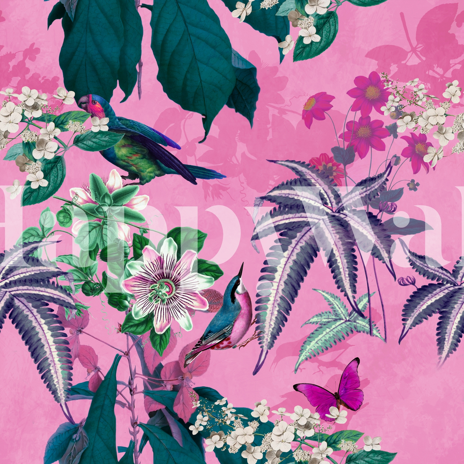 Pink Floral Vintage Wallpaper for Home Decor