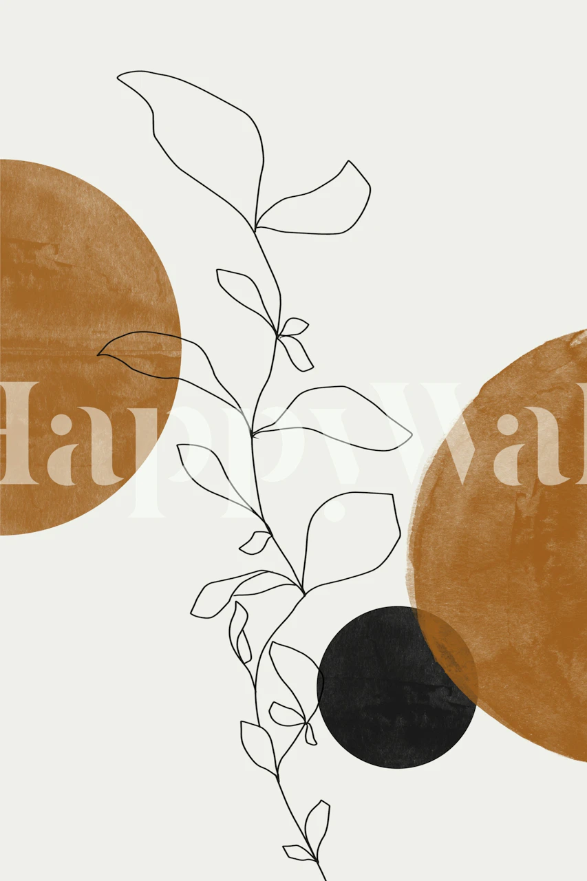 Geometric Leaf Harmony-tapet i et rom