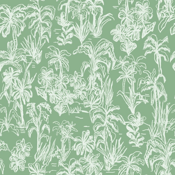 Botanical Tropical Foliage Chalk Design
