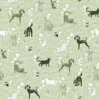 Farting Pets Conversational Toilet Sage Green wallpaper