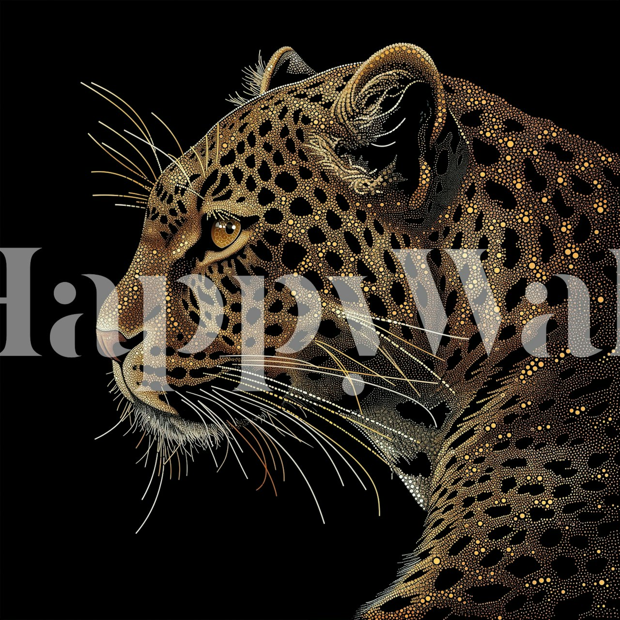 Golden Gaze of the Leopard wallpaper in a room