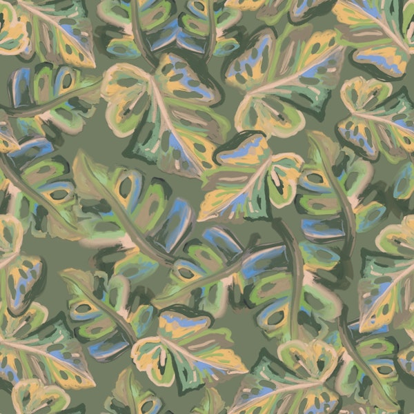 Elegant Monstera Green Leaves