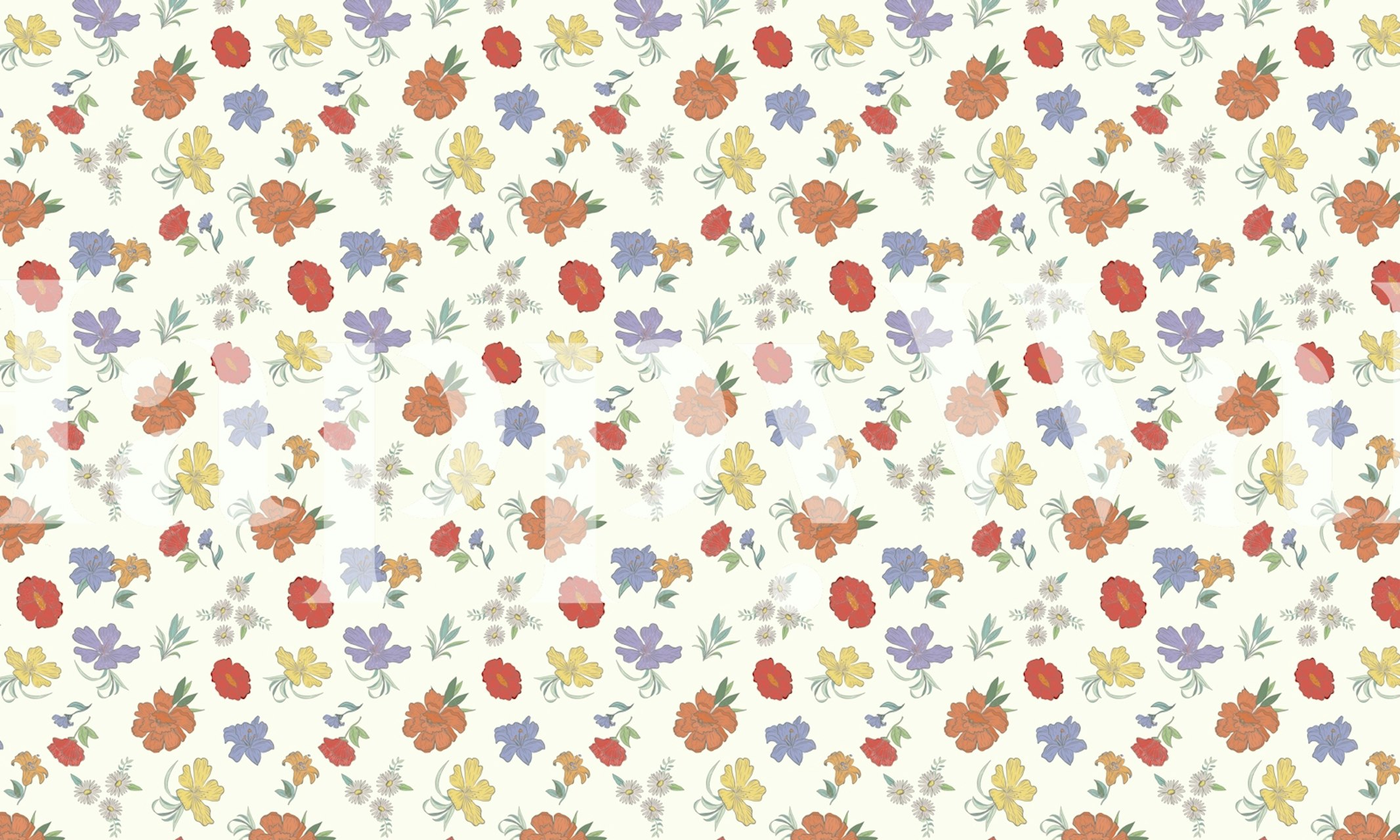 Φλοράλ σχέδιο ταπετσαρίας σε ρύθμιση δωματίου