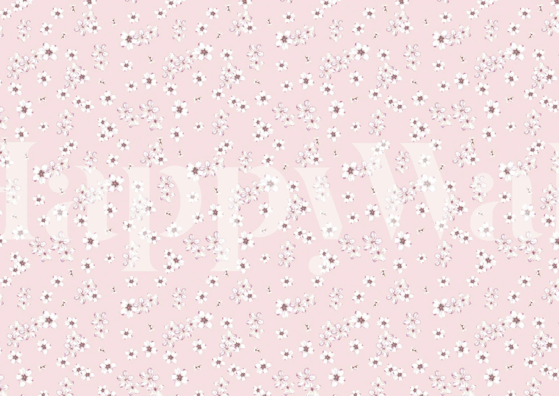 Pink Blossom Delight blomster tapet i ett rum