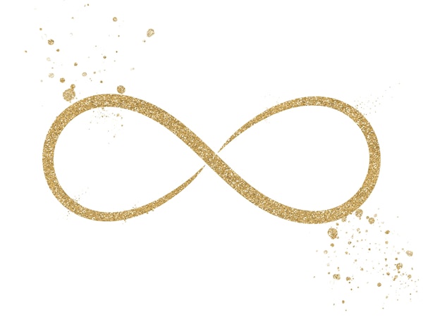 Infinity gold glitter and sparkles