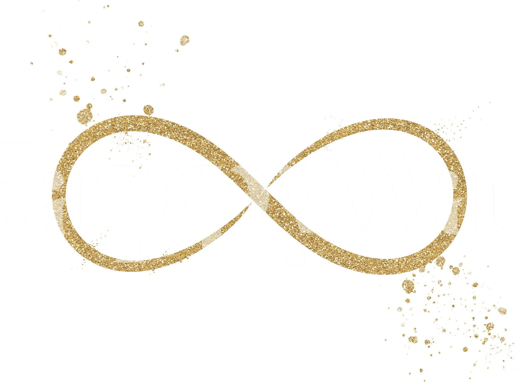 Infinity gold glitter tapet i ett rum