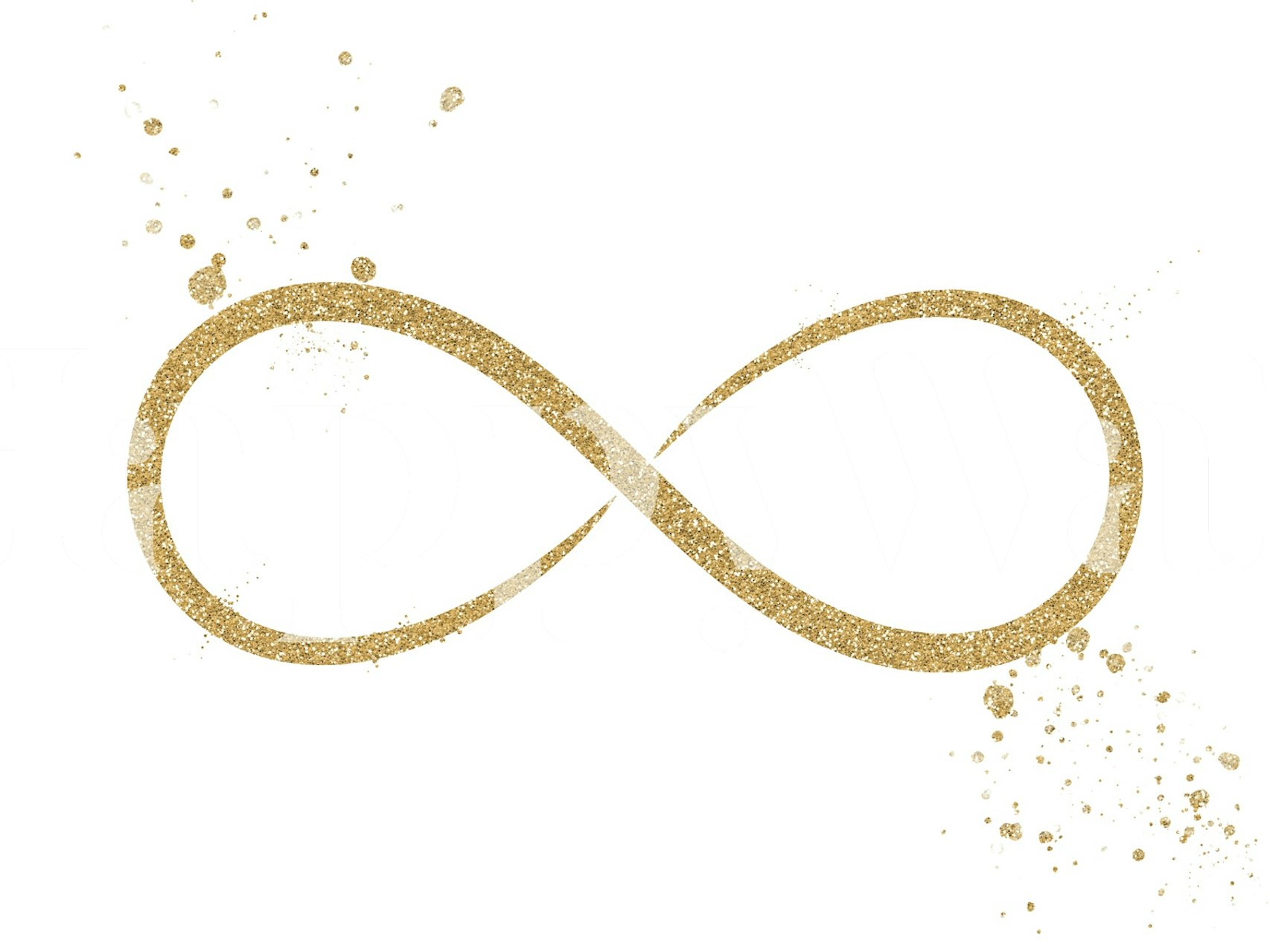 Infinity gold glitter wallpaper in a room