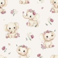 Blush and Bloom - cream tapete