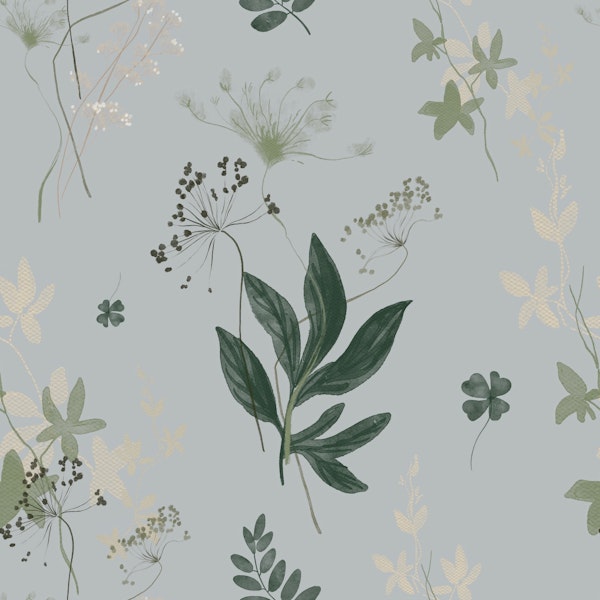 Watercolor Herb Pattern