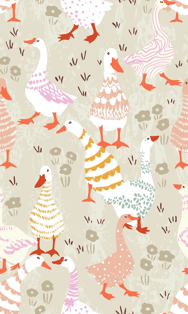 geese cute patterned farm animals
