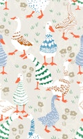 geese patterned gender neutral farm animals behang