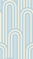 Art Deco Arches - Pastel Blue Cream Bathroom carta da parati