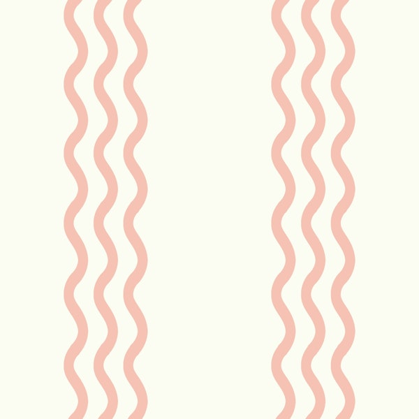 Peach Wavy Stripes