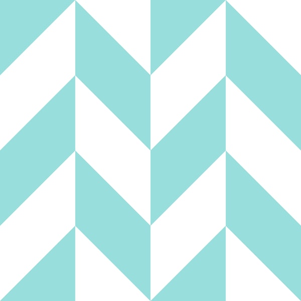 Modern Chevron - Aqua Shell Blue and White