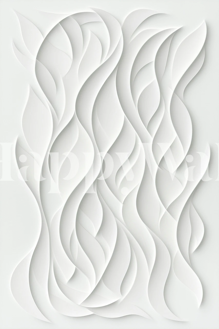 Elegant White Relief-Tapete in einem stylischen Raum