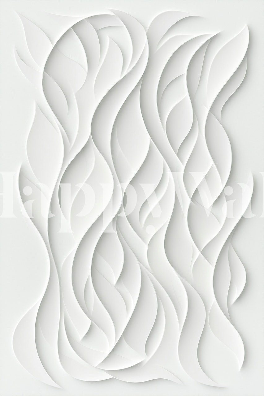Elegant White Relief-tapet i ett stiligt rum