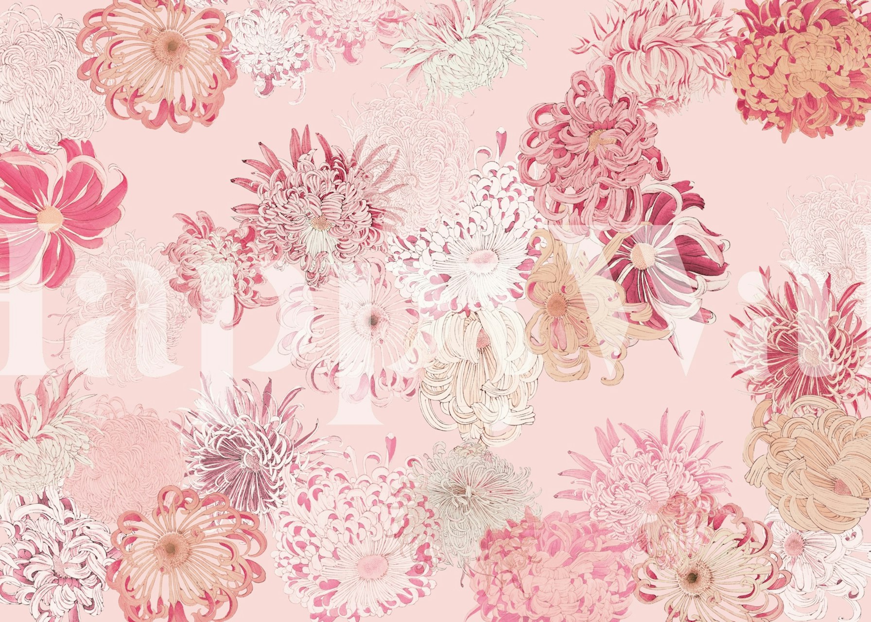 Blomster tapetdesign i en romsetting