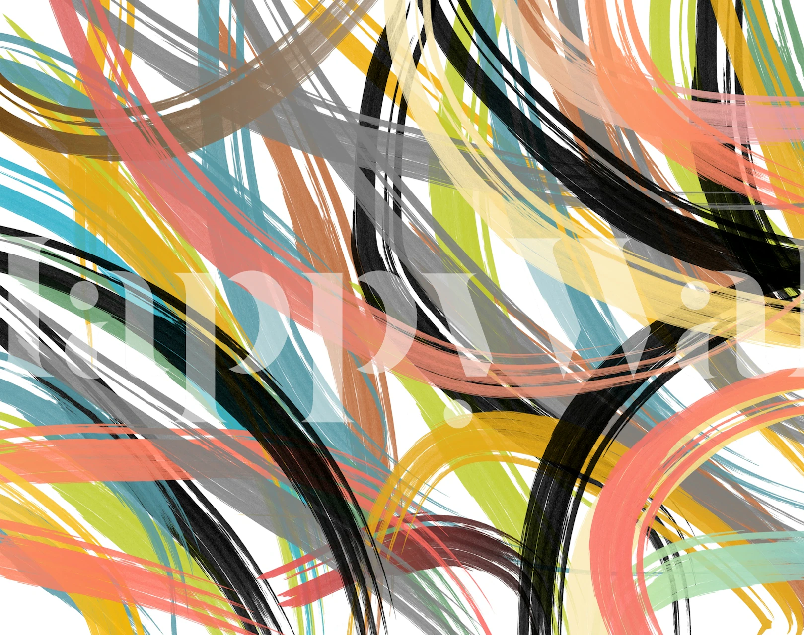 Papel pintado Artistic Stroke Splash en una habitación