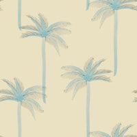 Dreamy Watercolor Palmtrees - Blue Vintage papiers peint