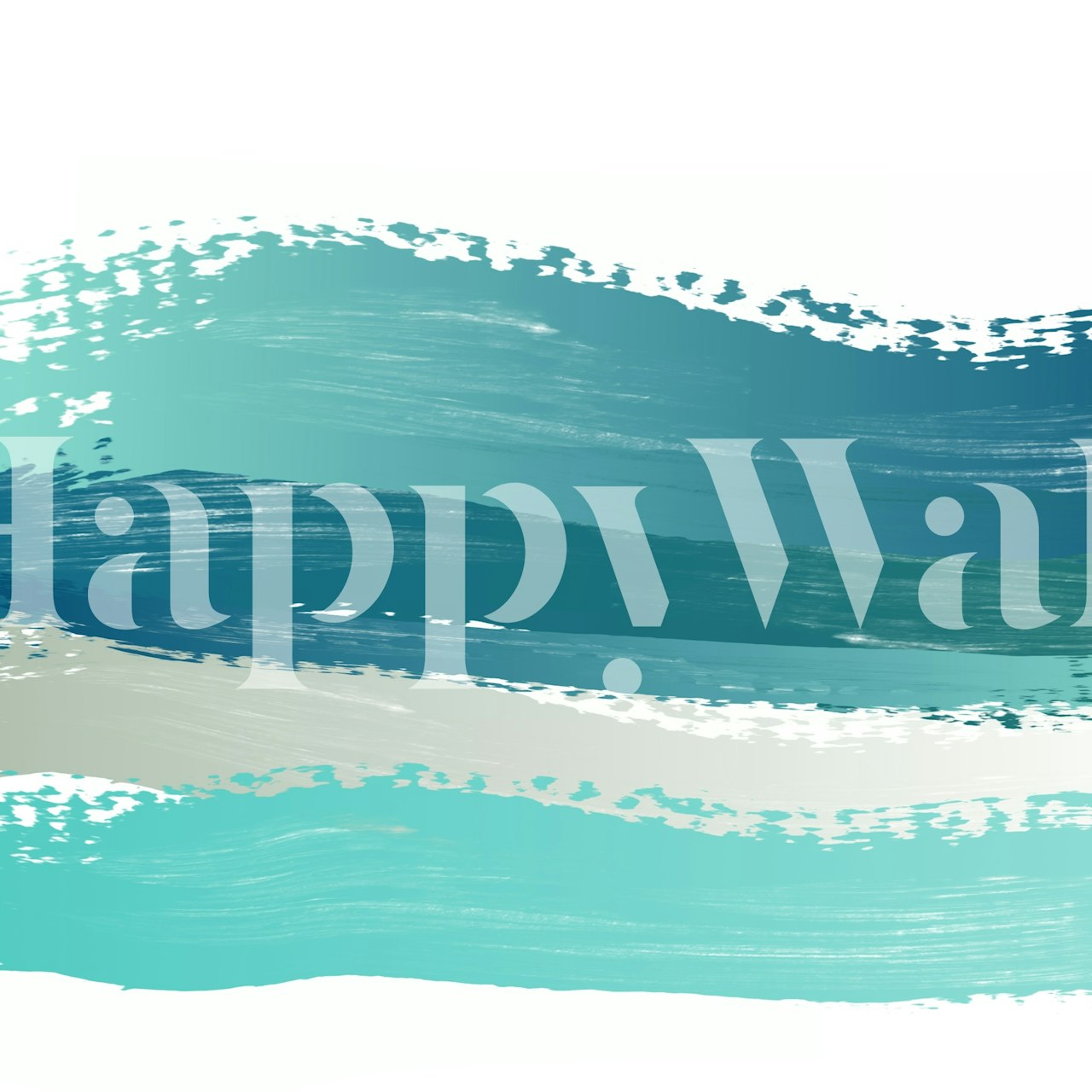 Carta da parati Turquoise Brush Flow in una stanza