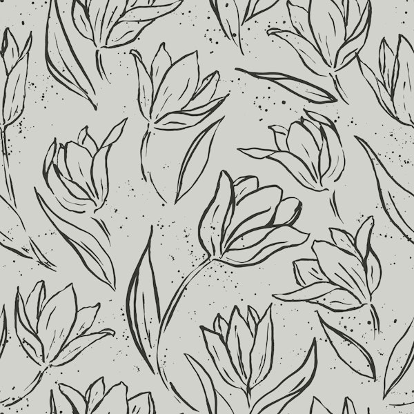 Spring Tulips Black and Cream