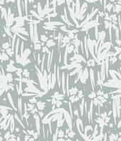 Abstract Garden Floral Gray and White ταπετσαρία