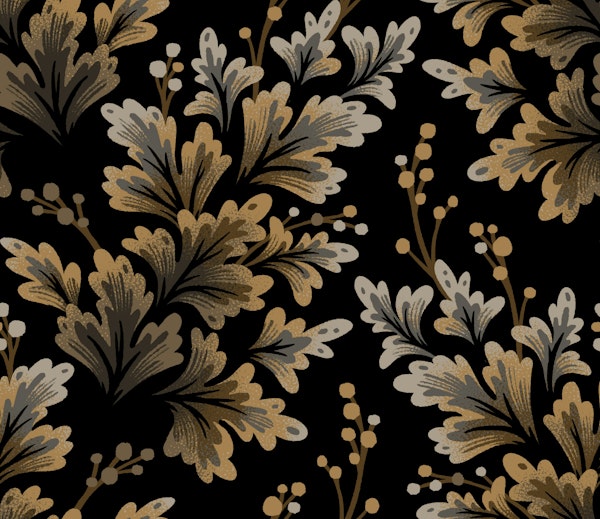 Frilled Foliage - Black Brown