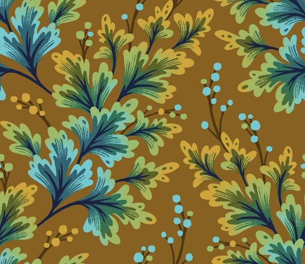 Frilled Foliage - Olive Green