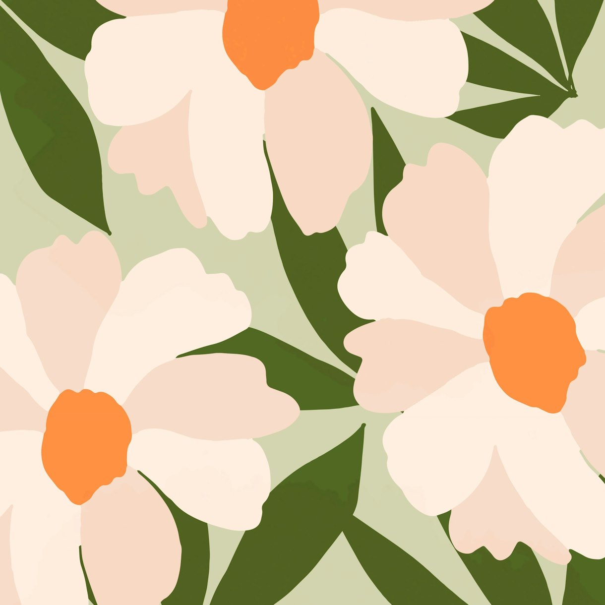 Freya's Flower Greenery Wallpaper - Happywall