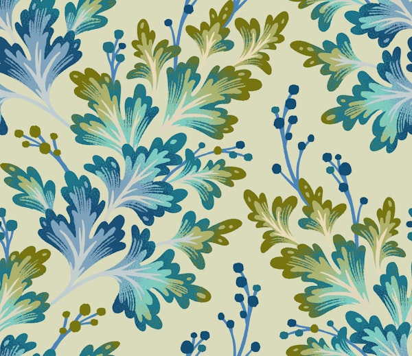 Frilled Foliage - Light Green Blue
