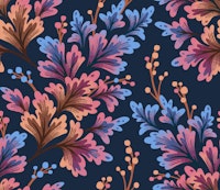 Frilled Foliage - Navy Blush ταπετσαρία
