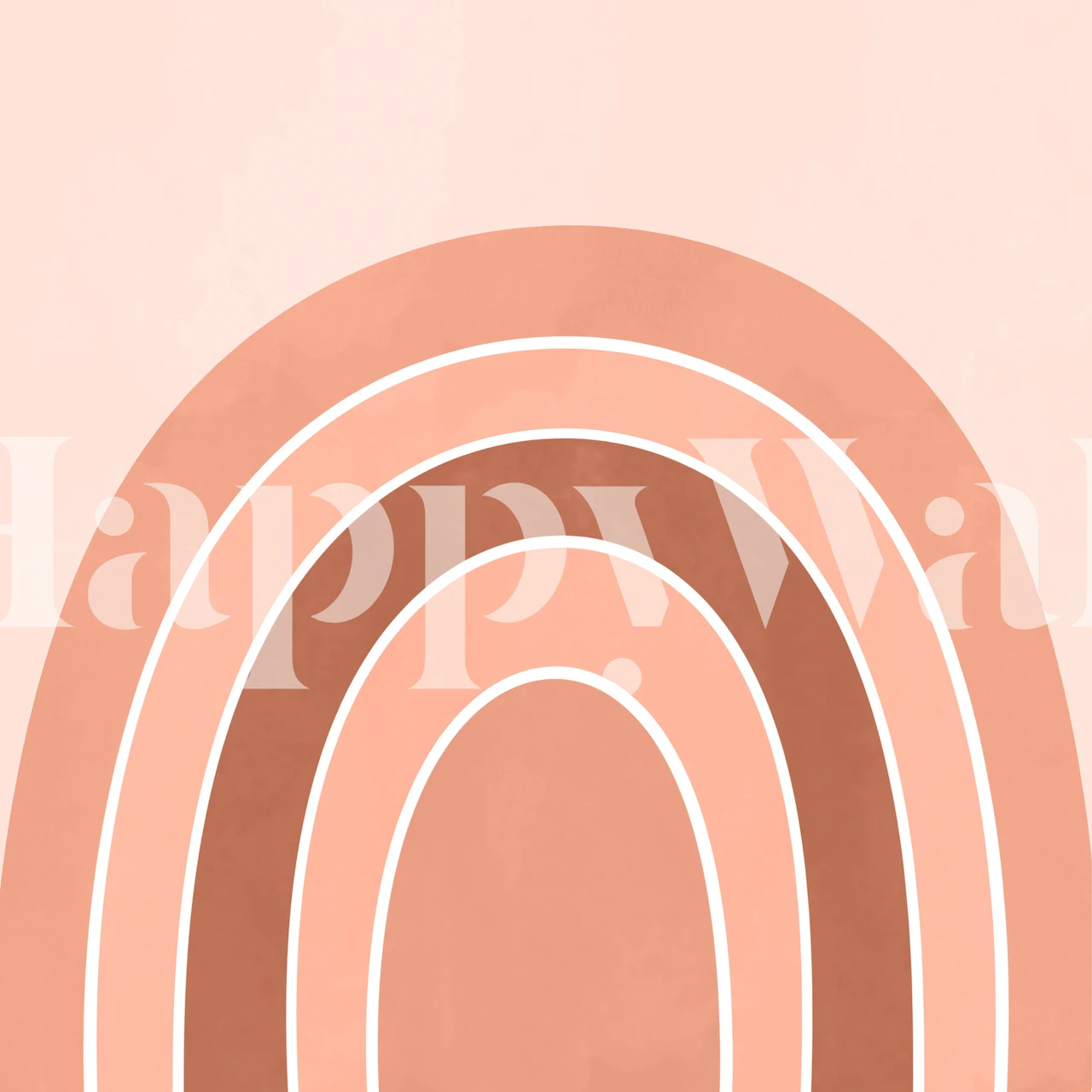 Neutral rainbow arc pattern in soft beige and brown wallpaper