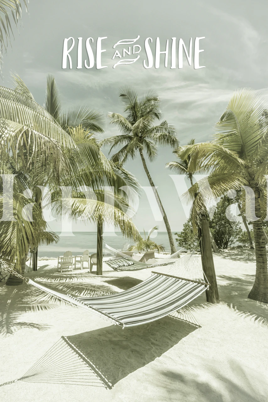 Beachscape-tehostetapetti palmuiden kanssa