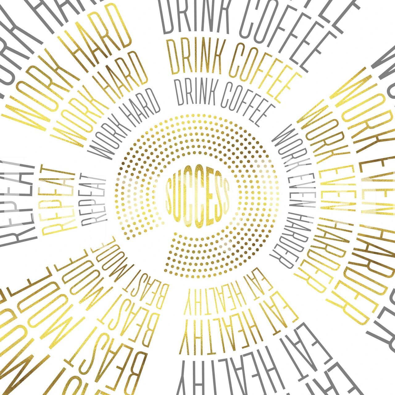 Circle to Success hvid design tapet i et rum