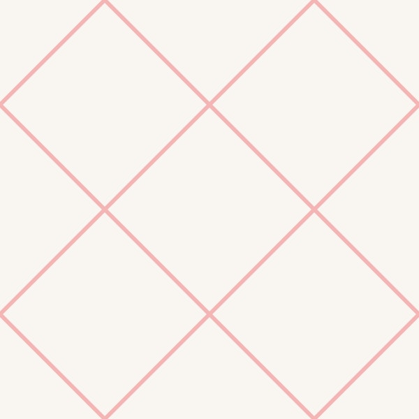 Faux Tile Grid Coral Pink Beige