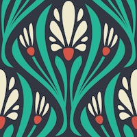 Art Nouveau Floral in Green - S ταπετσαρία